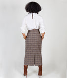 Midi Pencil Skirt in Wool Tweed