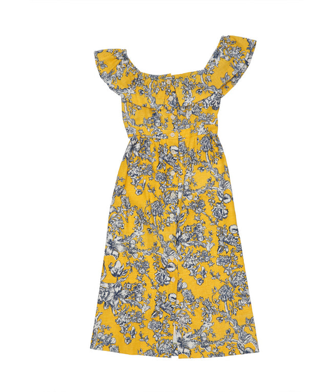Annabelle in Yellow and Blue Toile Linen