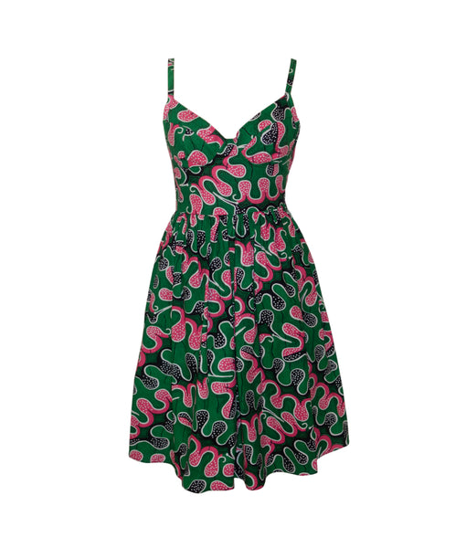 Angeline Midi Dress in Emerald Kamo: Flower Power Collection x Busy Philipps