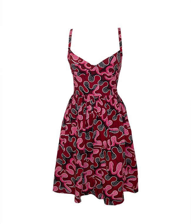 Angeline Midi Dress in Scarlet Kamo: Flower Power Collection x Busy Philipps
