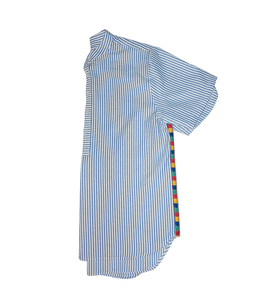 【KOOLOSET】Summer Seersucker Stripe Shirt JJXX seersucker oversized cropped shirt in blue stripes | ASOS