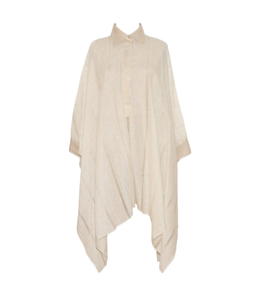 Mara Ivory w/ Sheer Stripes & Metallic Trim