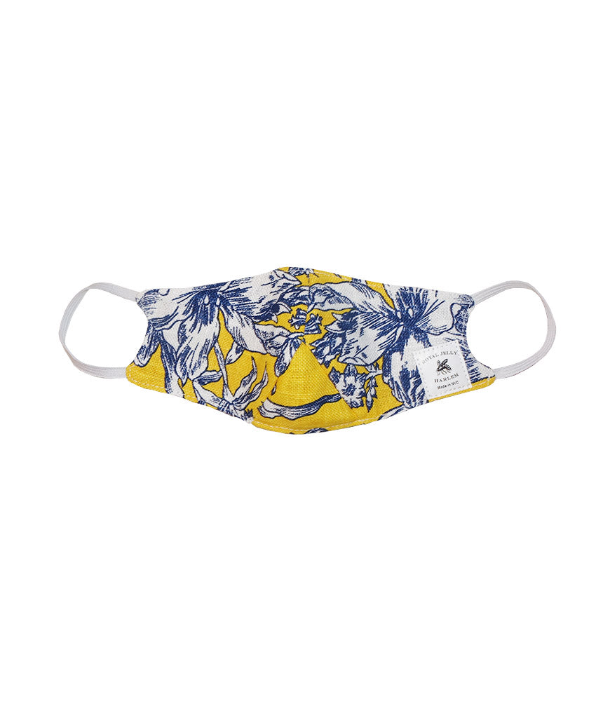 Kids Mask in Yellow Toile