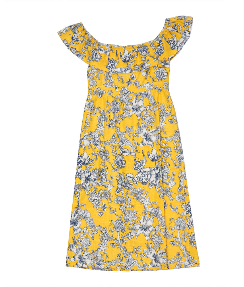 Annabelle in Yellow and Blue Toile Linen
