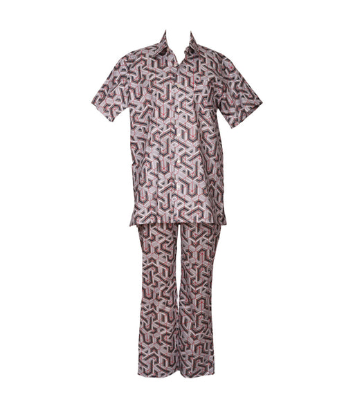 Cabana PJ Set in Art Deco Grey