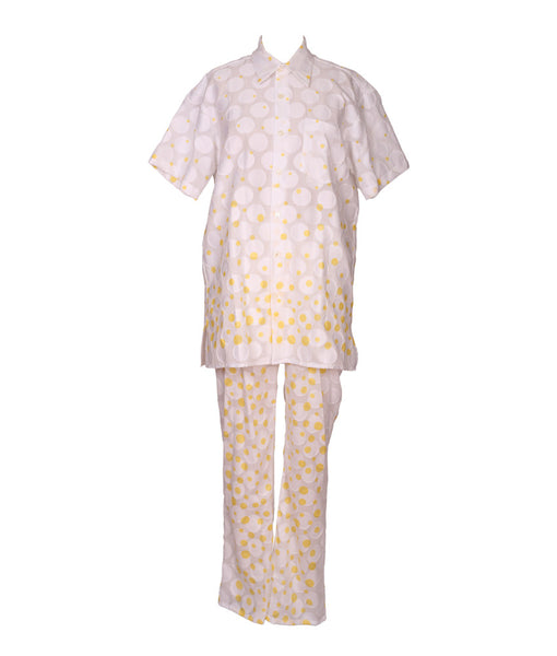 Cabana PJ Set in Yellow Polka Dots